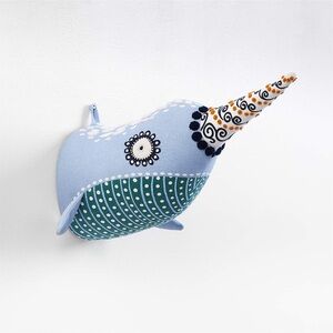 Crate & Kids Curious Narwhal Animal Head Wall Decor